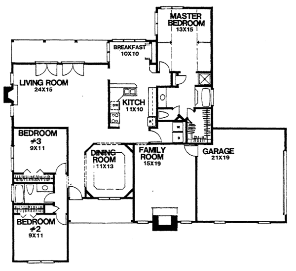 Architectural House Design - Country Floor Plan - Main Floor Plan #30-281
