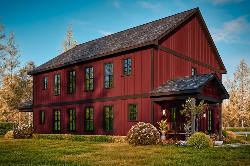 House Blueprint - Exterior - Rear Elevation 1 for Ranch House Plan #54-624 - 6 bed, 6 bath