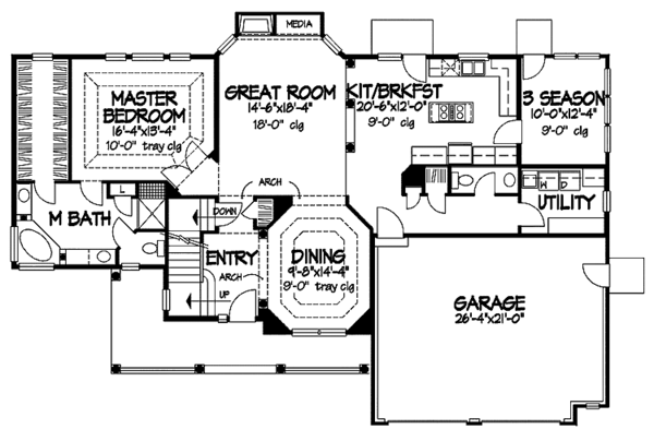 Dream House Plan - Country Floor Plan - Main Floor Plan #320-653