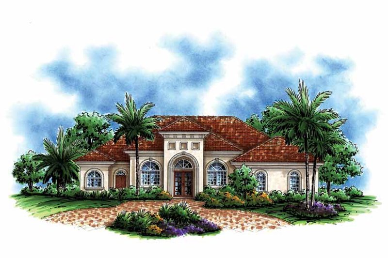 Dream House Plan - Exterior - Front Elevation 3 for Mediterranean House Plan #1017-142 - 3 bed, 4 bath