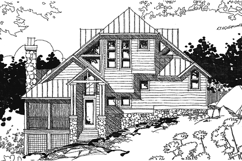 House Blueprint - Country Exterior - Front Elevation Plan #1007-18