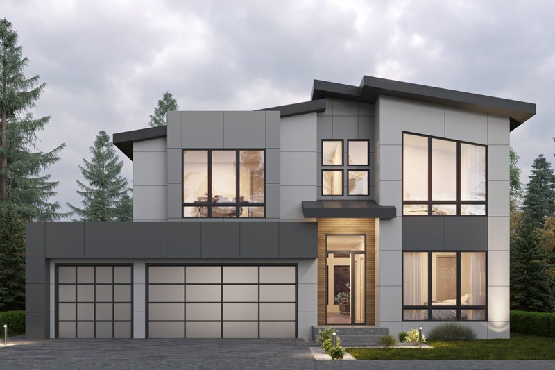 House Plan Design - Contemporary Exterior - Front Elevation Plan #1066-281