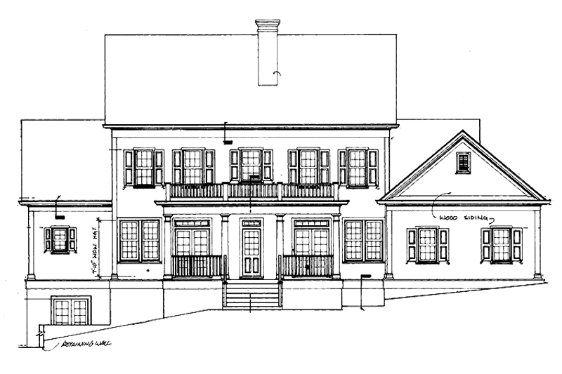 Home Plan - Exterior - Rear Elevation for Classical House Plan #429-186 - 4 bed, 3.5 bath