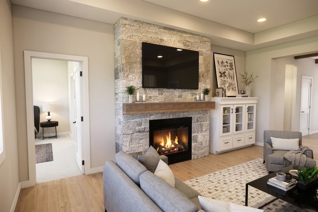 Interior - Family Room 1 for Farmhouse House Plan #51-1519 - 3 bed, 2.5 bath