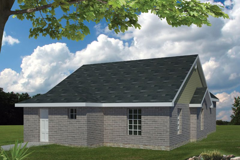 Home Plan - Exterior - Rear Elevation 1 for Ranch House Plan #1061-23 - 3 bed, 2.5 bath