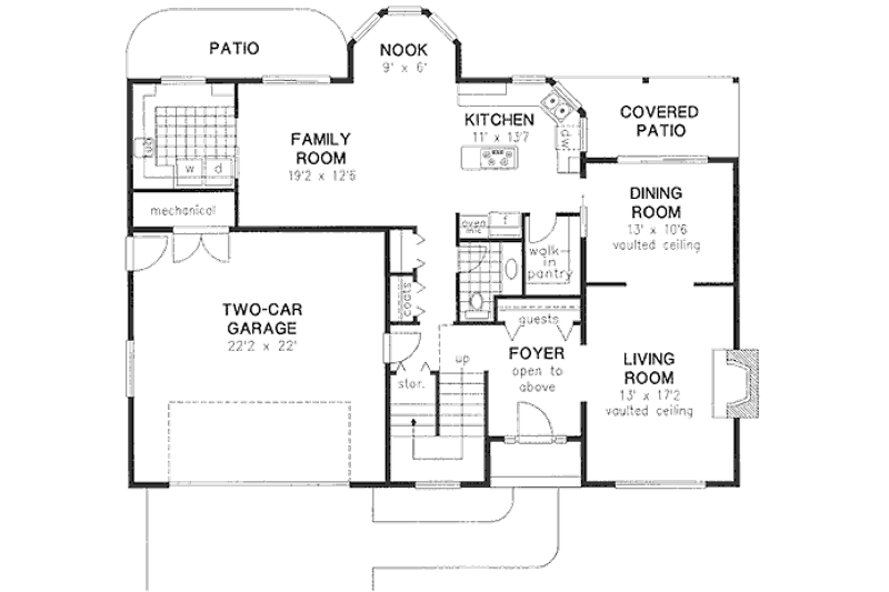House Plan Design - Floor Plan - Main Floor for European House Plan #18-8966 - 3 bed, 2.5 bath