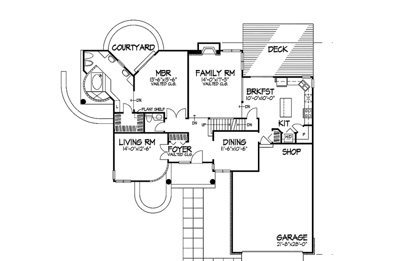 Home Plan - Floor Plan - Main Floor for Traditional House Plan #320-692 - 3 bed, 2.5 bath