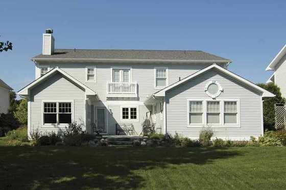 Exterior - Rear Elevation for Traditional House Plan #928-70 - 4 bed, 3.5 bath