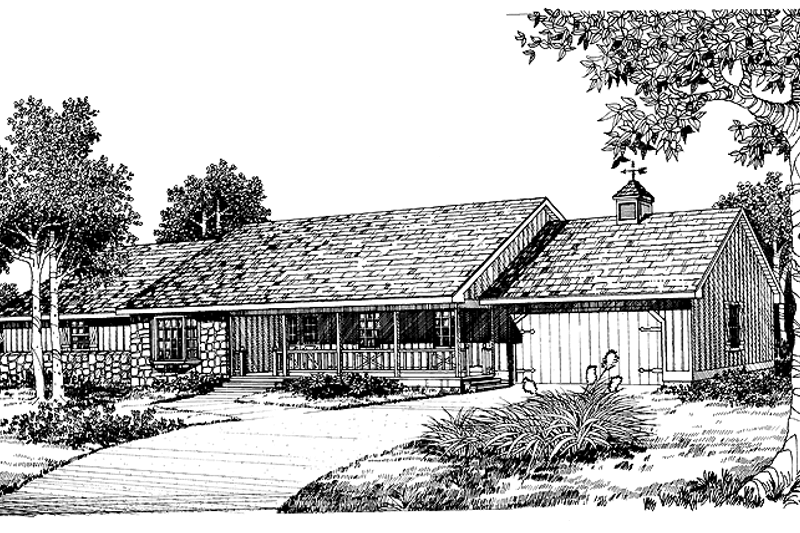 House Blueprint - Contemporary Exterior - Front Elevation Plan #72-1066