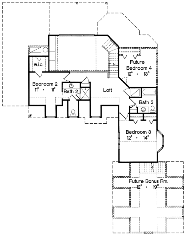 Dream House Plan - Country Floor Plan - Upper Floor Plan #417-737
