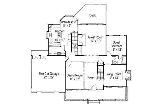 Floor Plan - Main Floor for Country House Plan #429-24 - 5 bed, 4 bath