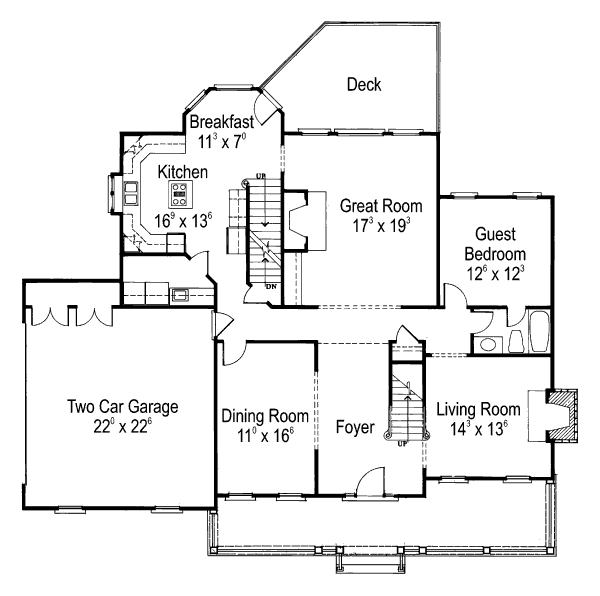 Architectural House Design - Country Floor Plan - Main Floor Plan #429-24