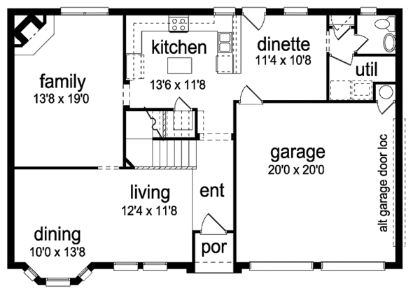 Architectural House Design - Traditional Floor Plan - Main Floor Plan #84-695