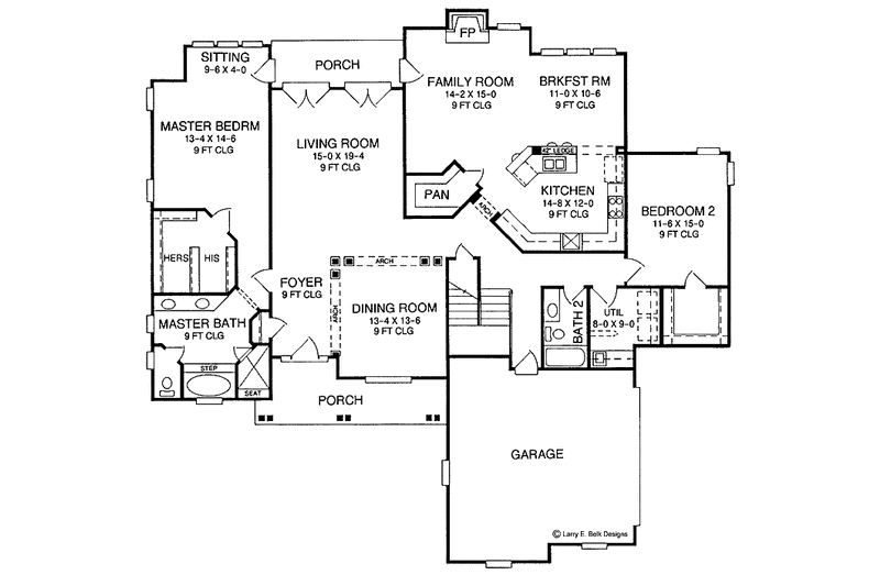 House Blueprint - Floor Plan - Main Floor for Country House Plan #952-215 - 4 bed, 3 bath