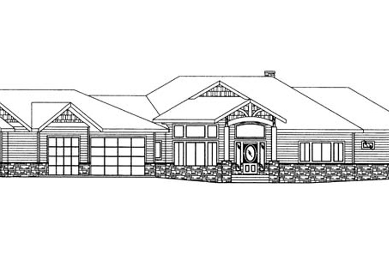 Dream House Plan - Exterior - Front Elevation 5 for Ranch House Plan #117-861 - 4 bed, 4.5 bath