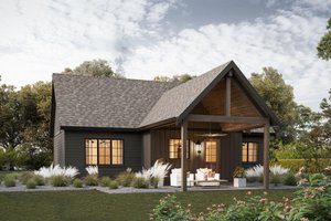 Exterior - Rear Elevation for Cottage House Plan #1114-58 - 2 bed, 2 bath