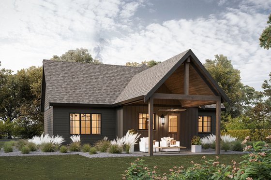 Exterior - Rear Elevation for Cottage House Plan #1114-58 - 2 bed, 2 bath