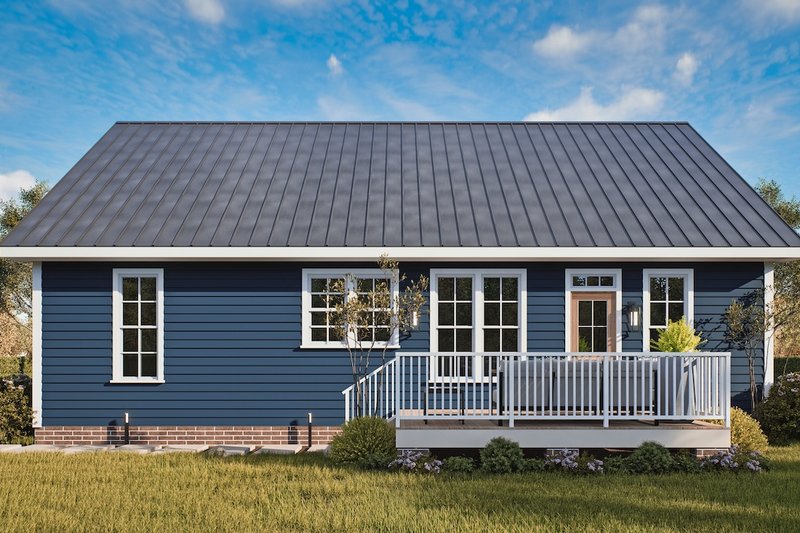 House Blueprint - Exterior - Rear Elevation for Bungalow House Plan #54-605 - 3 bed, 2 bath