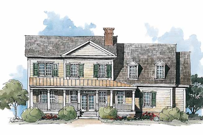 Home Plan - Exterior - Rear Elevation for Classical House Plan #429-210 - 4 bed, 3.5 bath