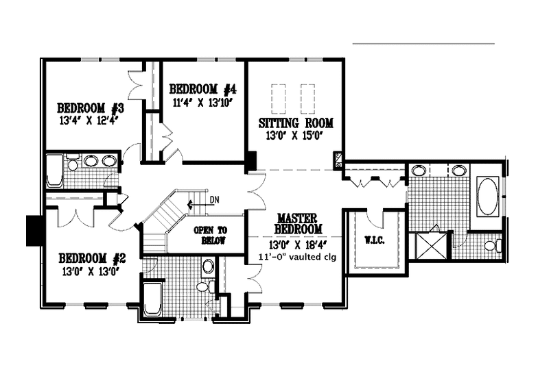 Architectural House Design - Floor Plan - Upper Floor for Classical House Plan #953-37 - 4 bed, 3.5 bath