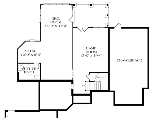 Architectural House Design - European Floor Plan - Lower Floor Plan #453-115