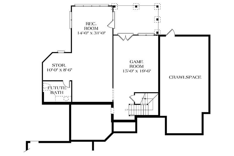 Home Plan - Floor Plan - Lower Floor for European House Plan #453-115 - 4 bed, 2.5 bath