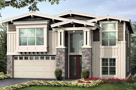 Exterior - Front Elevation 3 for Craftsman House Plan #132-426 - 4 bed, 3 bath