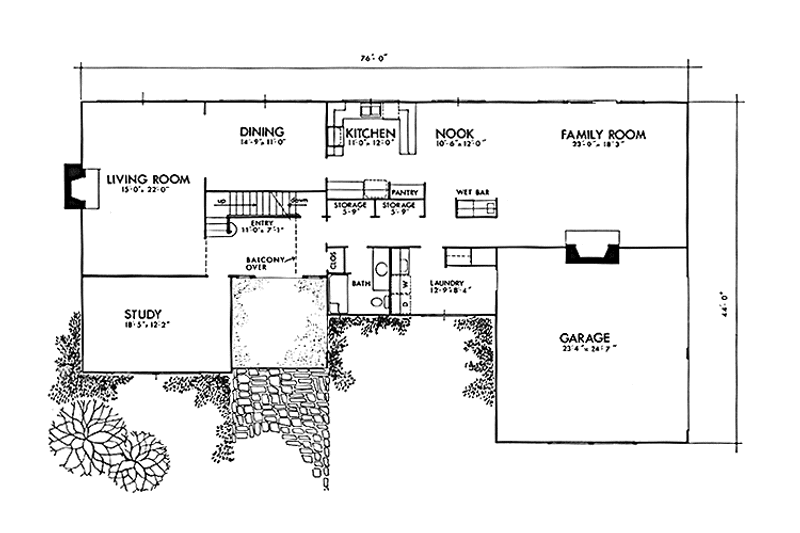 Home Plan - Floor Plan - Main Floor for Contemporary House Plan #320-1270 - 3 bed, 3 bath
