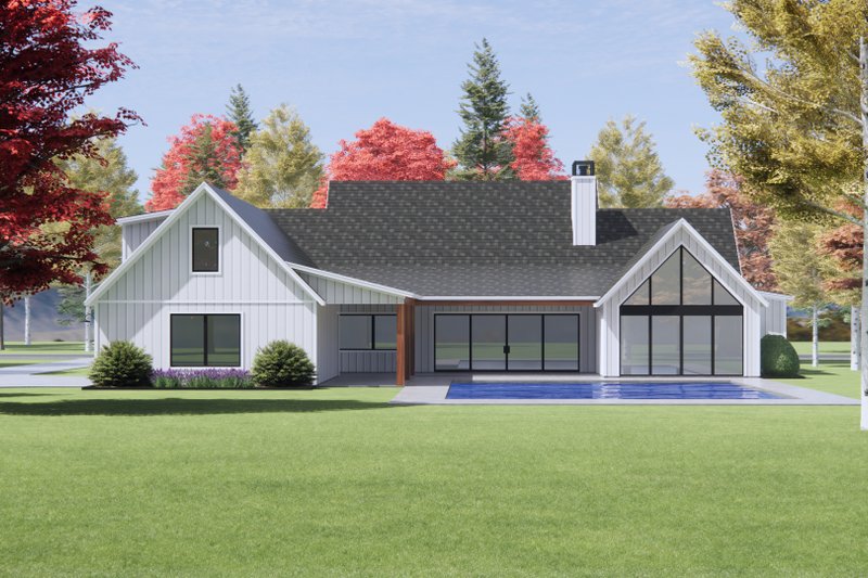 House Design - Exterior - Rear Elevation 1 for Farmhouse House Plan #1096-33 - 4 bed, 4.5 bath