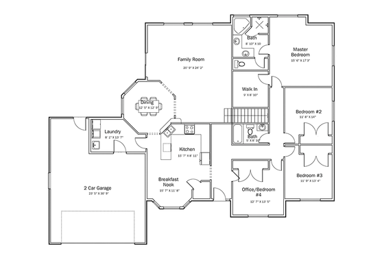 Floor Plan - Main Floor for Ranch House Plan #1060-34 - 6 bed, 3 bath
