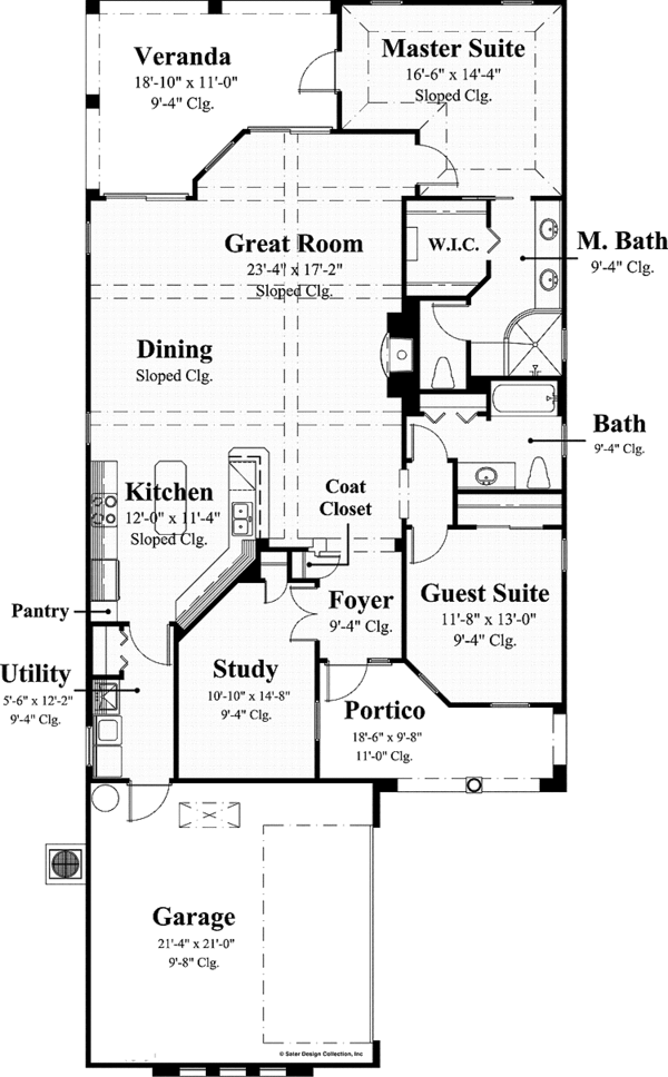 House Plan Design - Mediterranean Floor Plan - Main Floor Plan #930-429