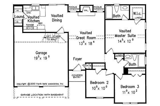 Floor Plan - Main Floor for Colonial House Plan #927-636 - 3 bed, 2 bath
