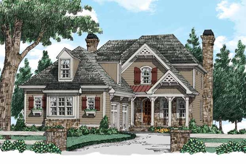Architectural House Design - Country Exterior - Front Elevation Plan #927-937