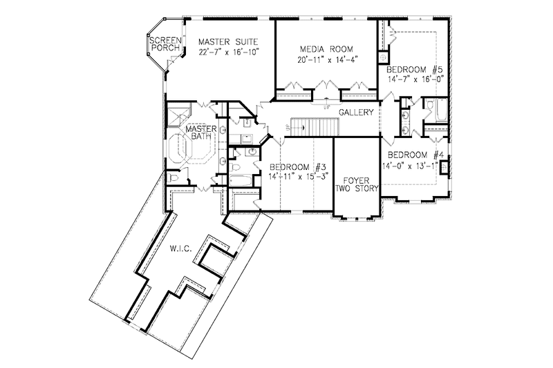 Dream House Plan - Floor Plan - Upper Floor for Traditional House Plan #54-322 - 5 bed, 4.5 bath