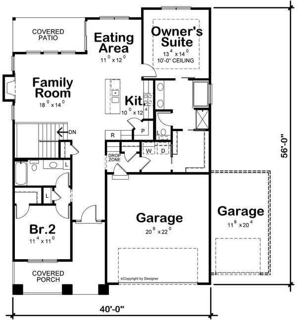 Home Plan - Farmhouse Floor Plan - Main Floor Plan #20-2446
