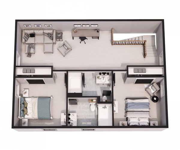 Architectural House Design - Farmhouse Floor Plan - Upper Floor Plan #51-1261