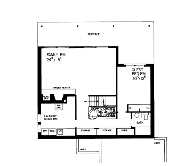 House Blueprint - Contemporary Floor Plan - Lower Floor Plan #72-702