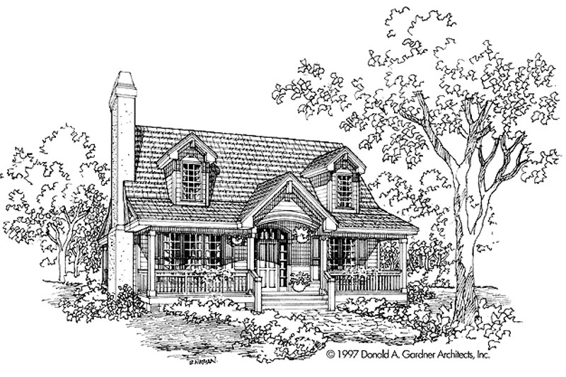 Home Plan - Exterior - Front Elevation 3 for Country House Plan #929-396 - 3 bed, 2 bath