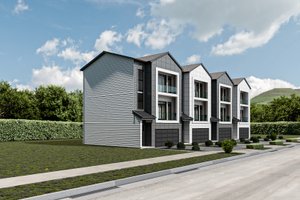 Exterior - Front Elevation 3 for Modern House Plan #1112-12 - 3 bed, 3.5 bath