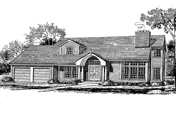 Exterior - Front Elevation 3 for Traditional House Plan #315-125 - 4 bed, 2.5 bath