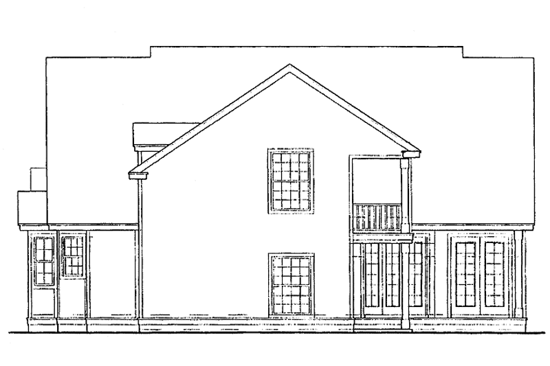 House Blueprint - Exterior - Rear Elevation for Mediterranean House Plan #417-747 - 3 bed, 3 bath