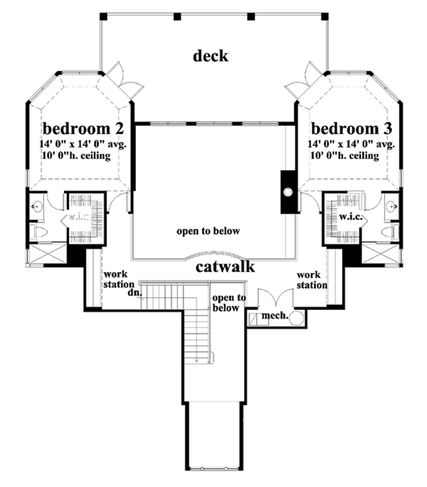 Country Floor Plan - Upper Floor Plan #930-142