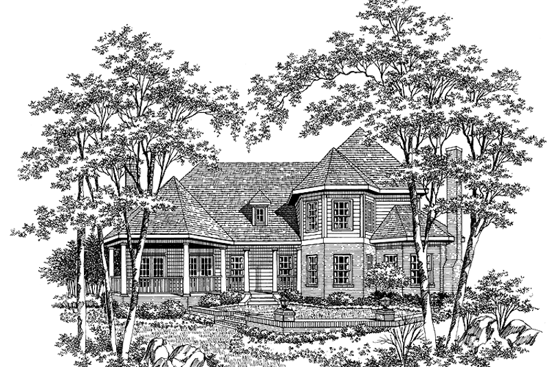Dream House Plan - Exterior - Rear Elevation for Victorian House Plan #952-55 - 4 bed, 3.5 bath