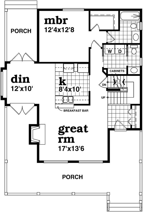 House Design - Country Floor Plan - Main Floor Plan #47-1022