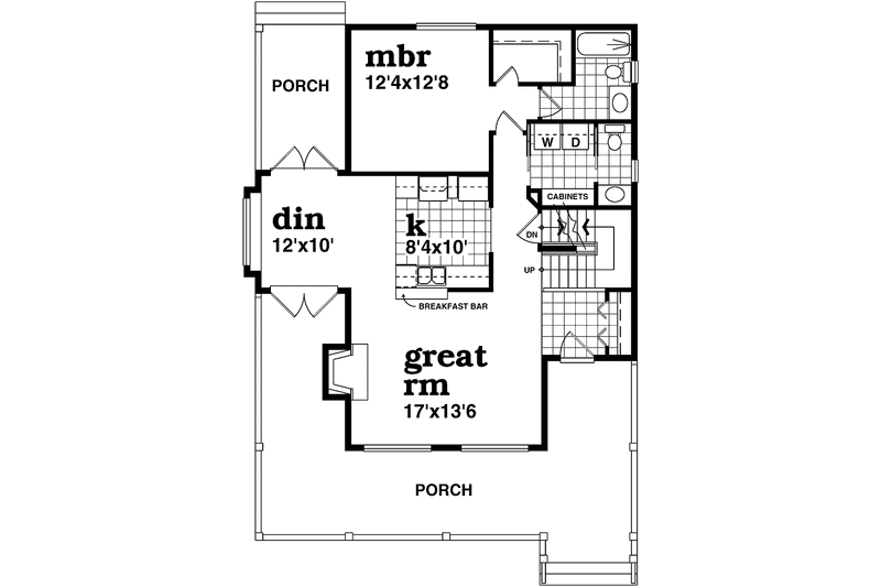 Home Plan - Floor Plan - Main Floor for Country House Plan #47-1022 - 3 bed, 2.5 bath