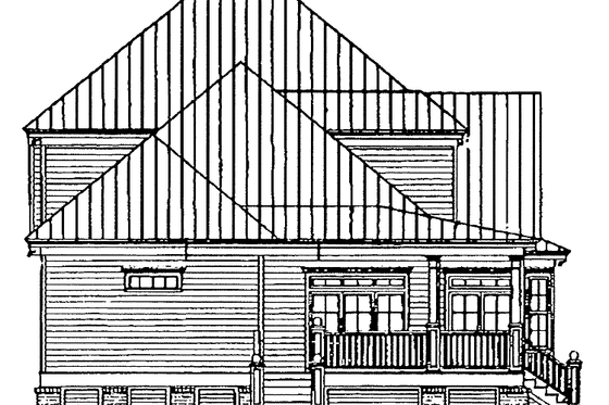 Exterior - Rear Elevation for Country House Plan #37-261 - 4 bed, 4 bath