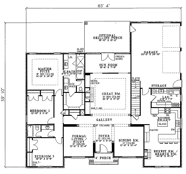 European Floor Plan - Main Floor Plan #17-144