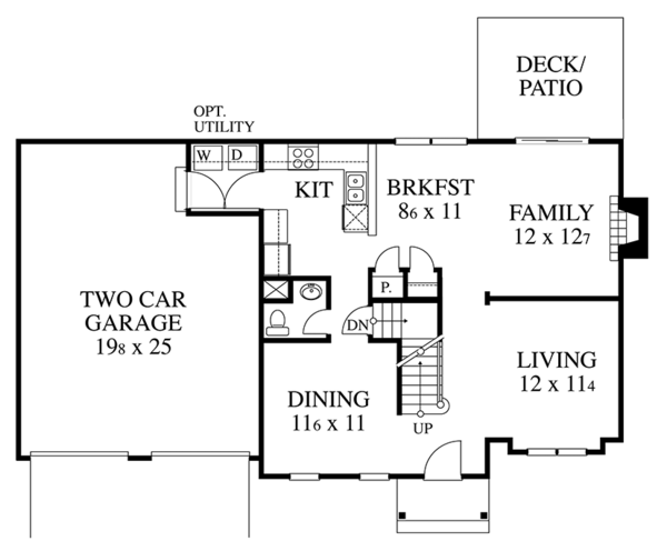 Home Plan - Colonial Floor Plan - Main Floor Plan #1053-66
