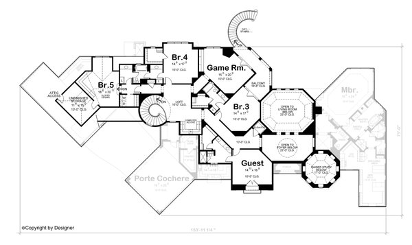 Dream House Plan - Mediterranean Floor Plan - Upper Floor Plan #20-2166