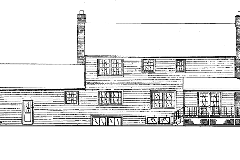 Home Plan - Exterior - Rear Elevation for Country House Plan #320-1507 - 4 bed, 2.5 bath